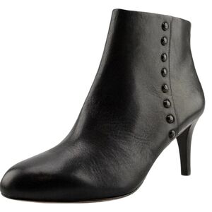 COACH Women's Hickory Black Leather Ankle Booties Size 7.5B | Designer Studded